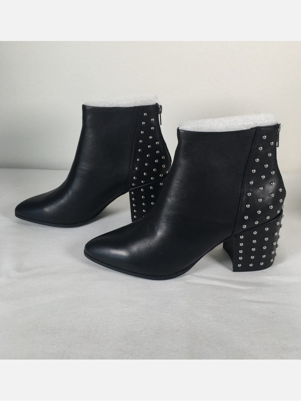 Steve Madden Black Studded Block Heel Booties